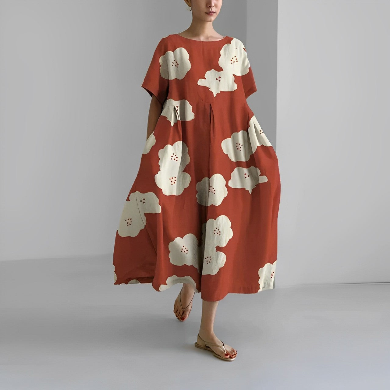 Mahault – Robe fluide bohème à motifs floraux