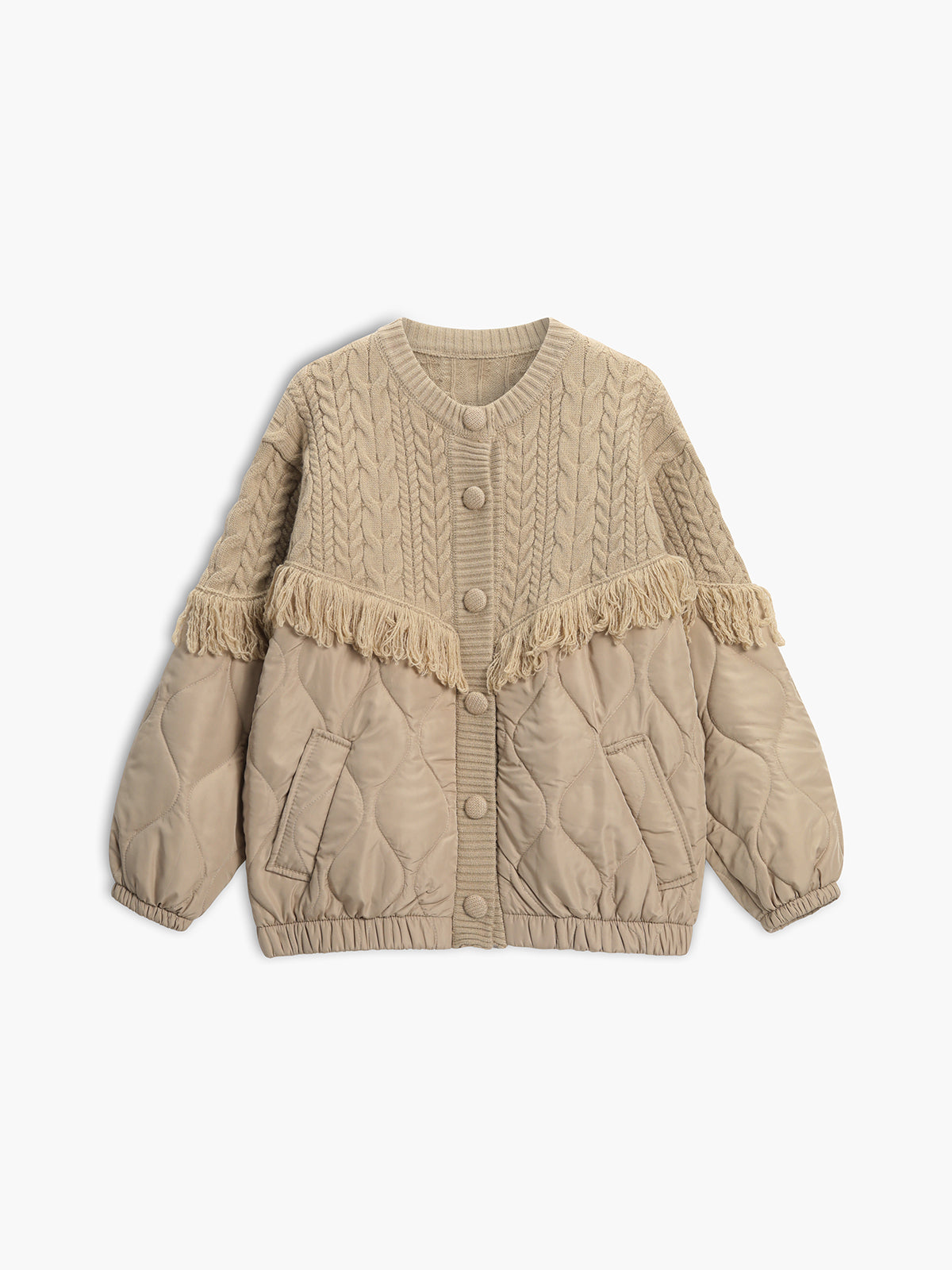 Vitoria™ | Veste en tricot matelassé à motif patchwork