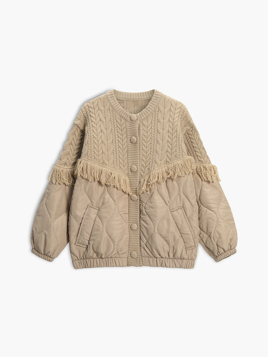 Vitoria™ | Veste en tricot matelassé à motif patchwork