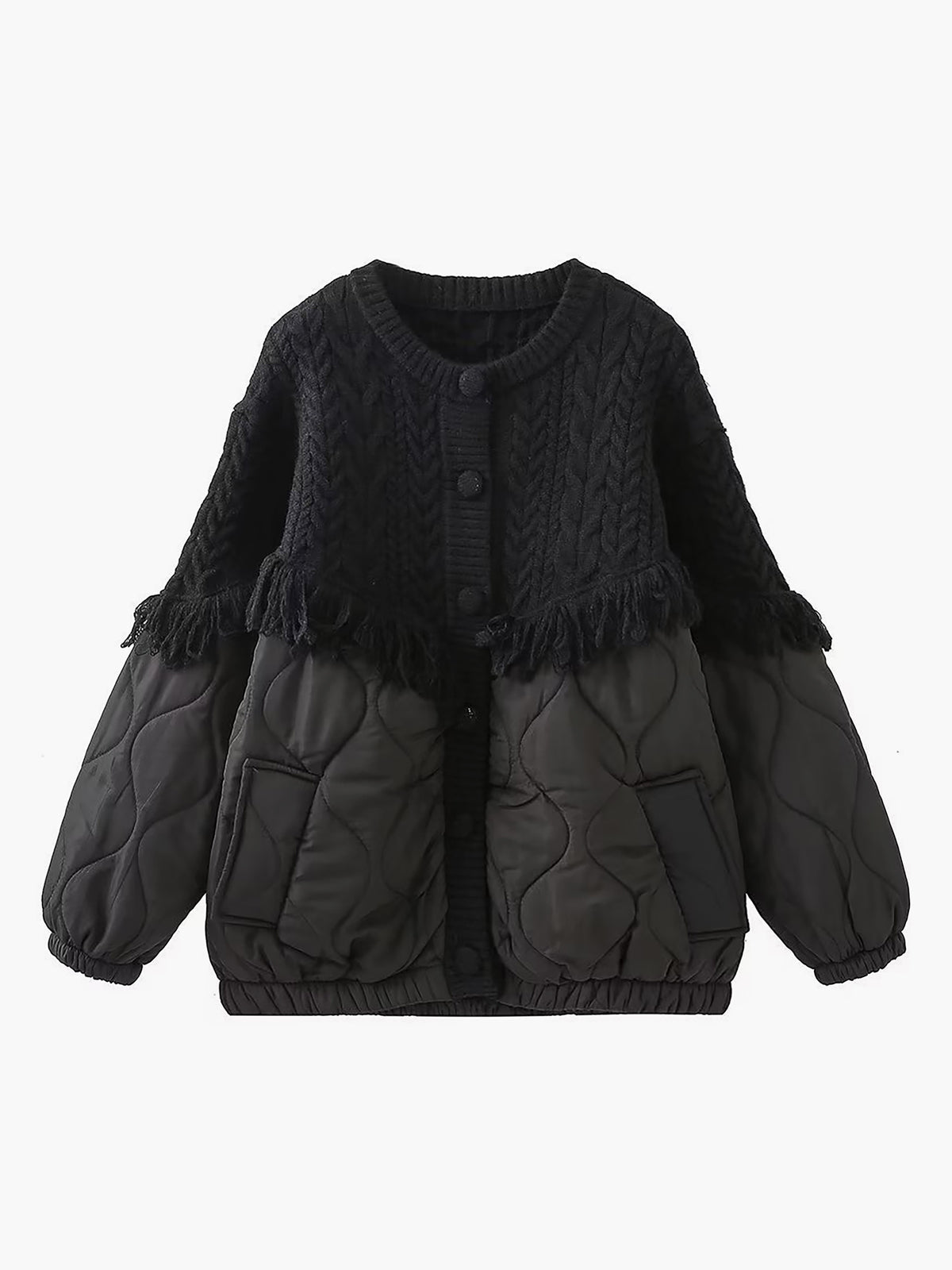 Vitoria™ | Veste en tricot matelassé à motif patchwork