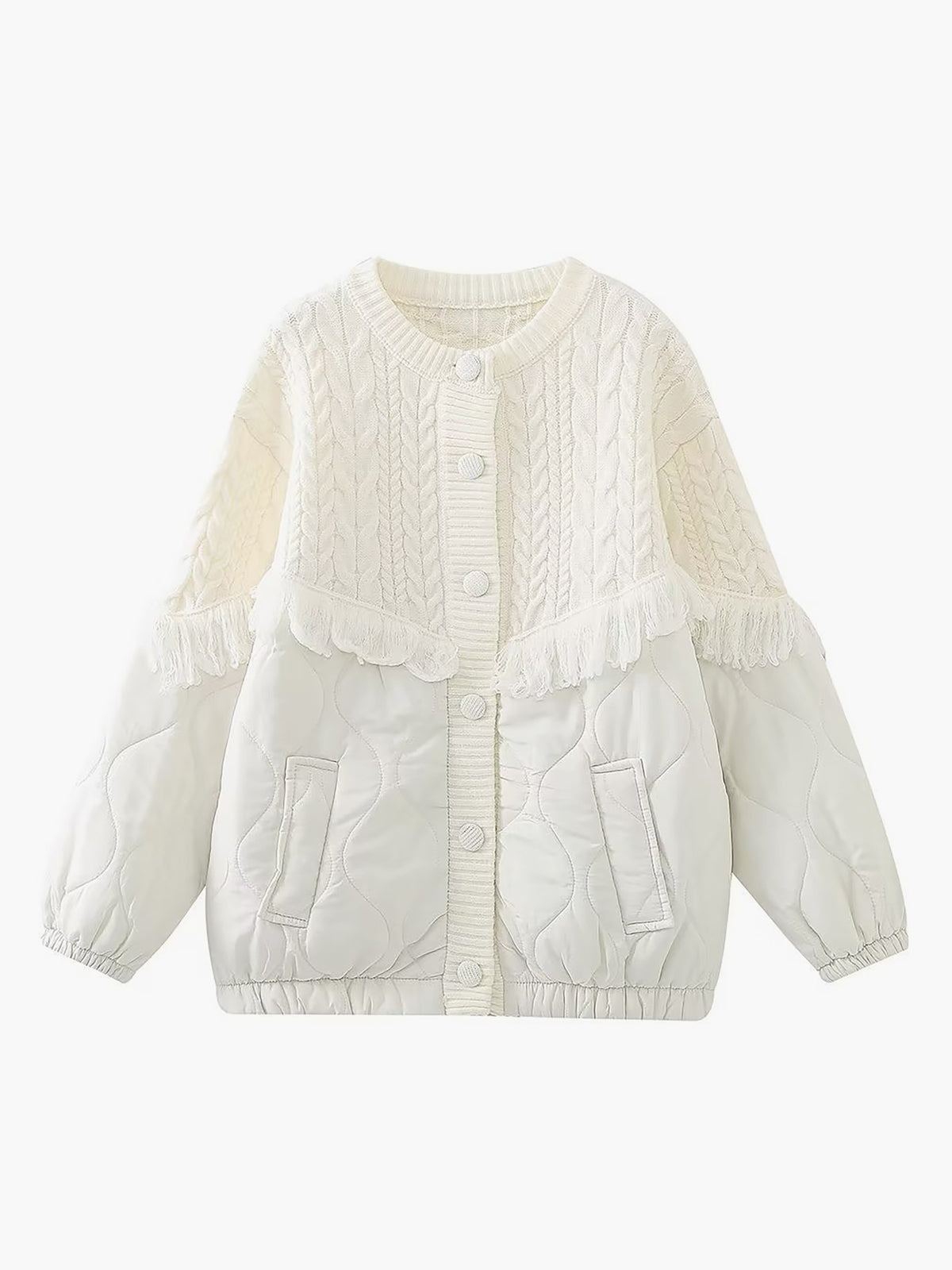 Vitoria™ | Veste en tricot matelassé à motif patchwork