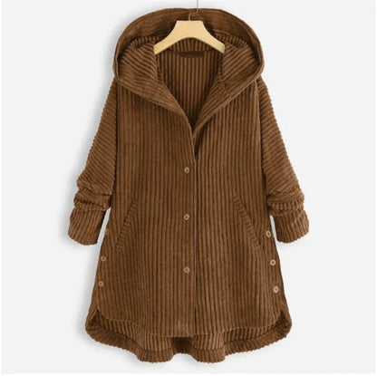Théodora - Manteau en velours côtelé avec capuche