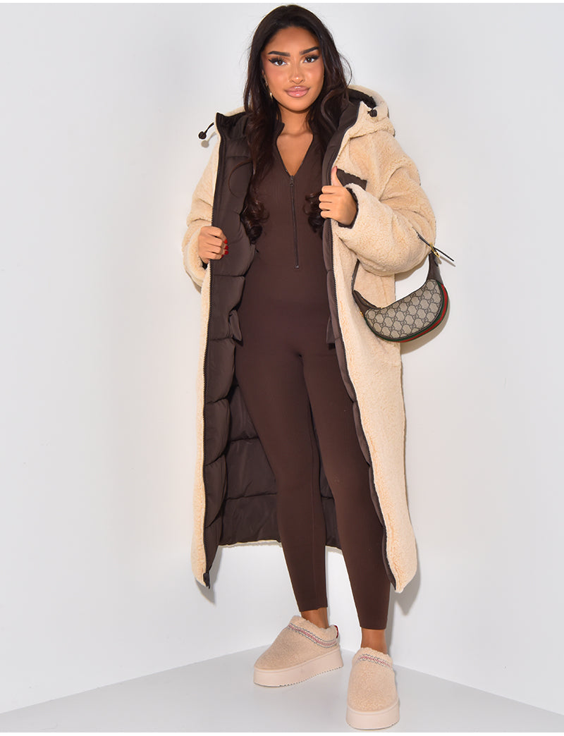 Ambre - Élégante Veste Longue Réversible