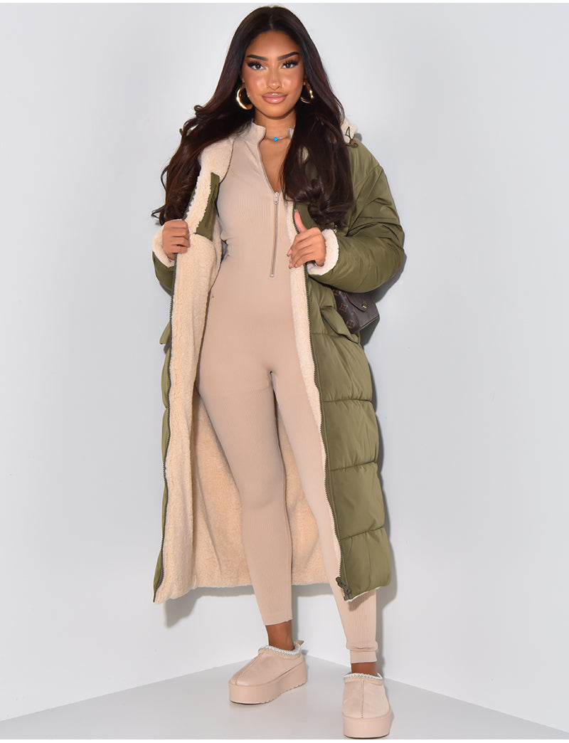 Ambre - Élégante Veste Longue Réversible