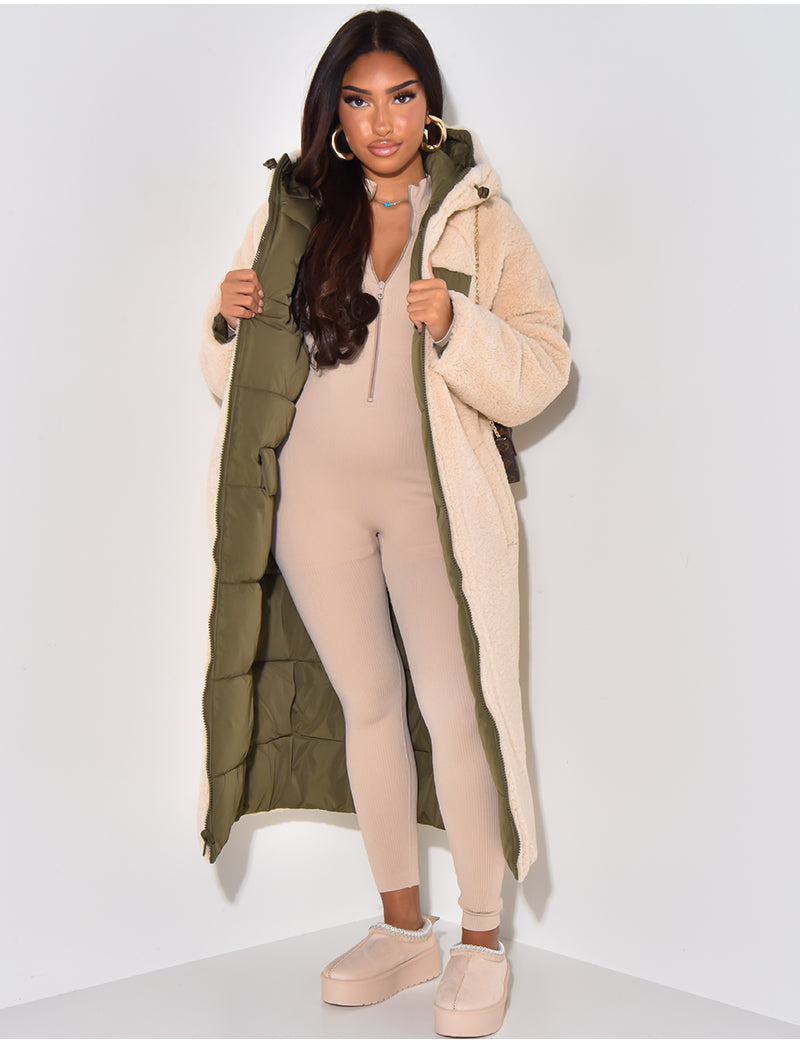 Ambre - Élégante Veste Longue Réversible