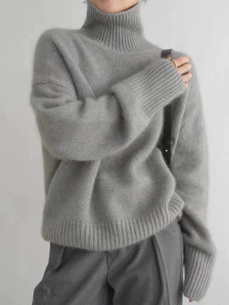 Éléonore - Pull en cachemire doux avec col roulé élégant