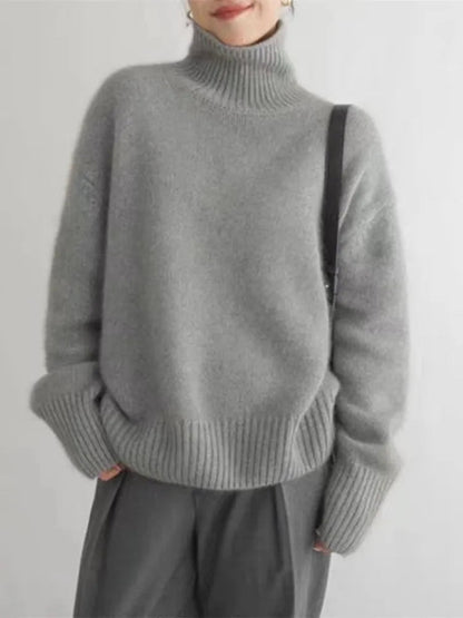 Éléonore - Pull en cachemire doux avec col roulé élégant
