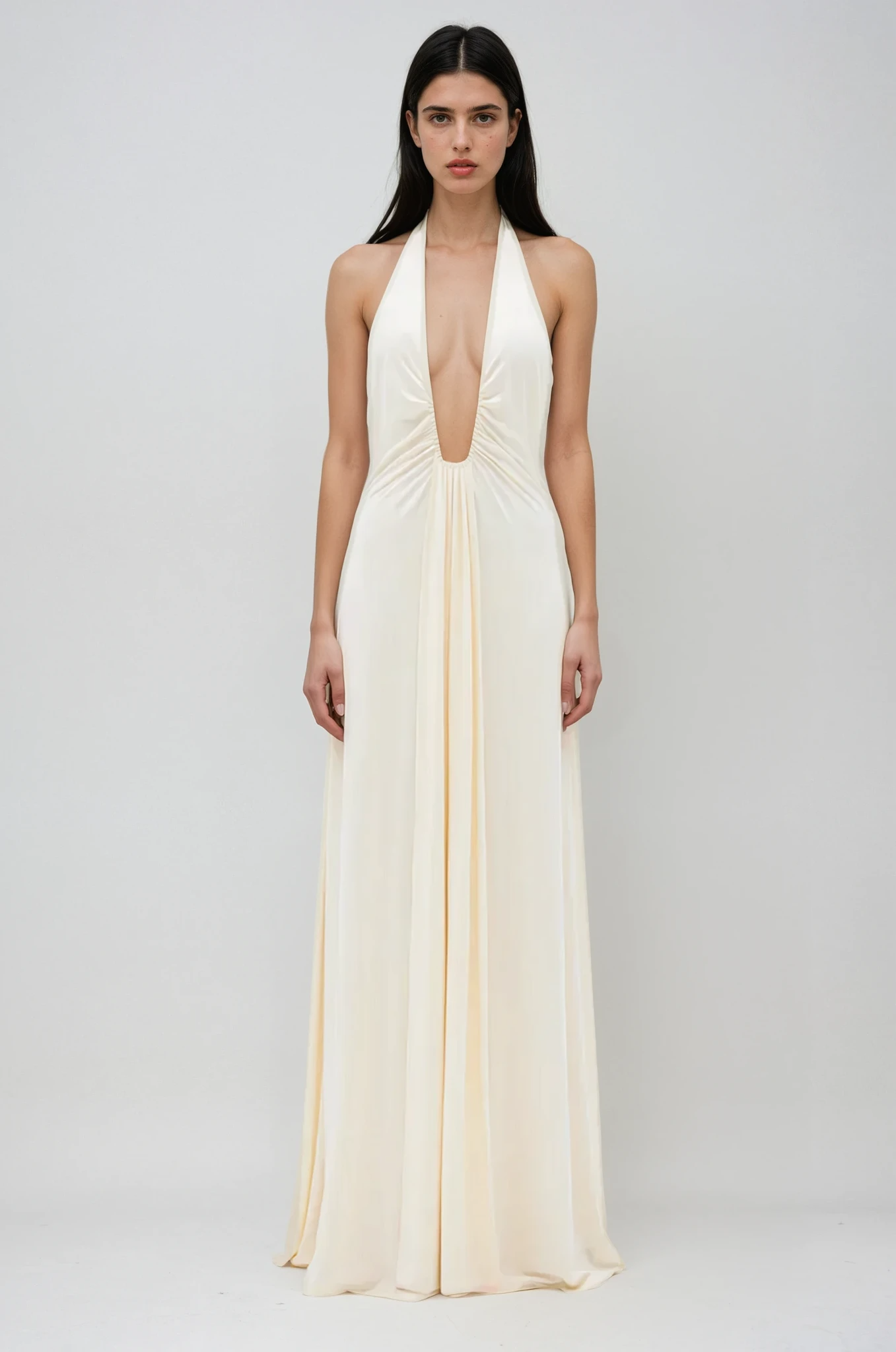 Aliane – Long Draped Cupro Dress