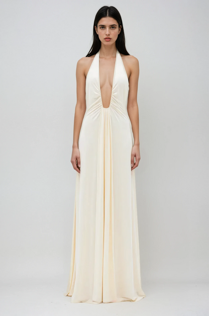 Aliane – Long Draped Cupro Dress