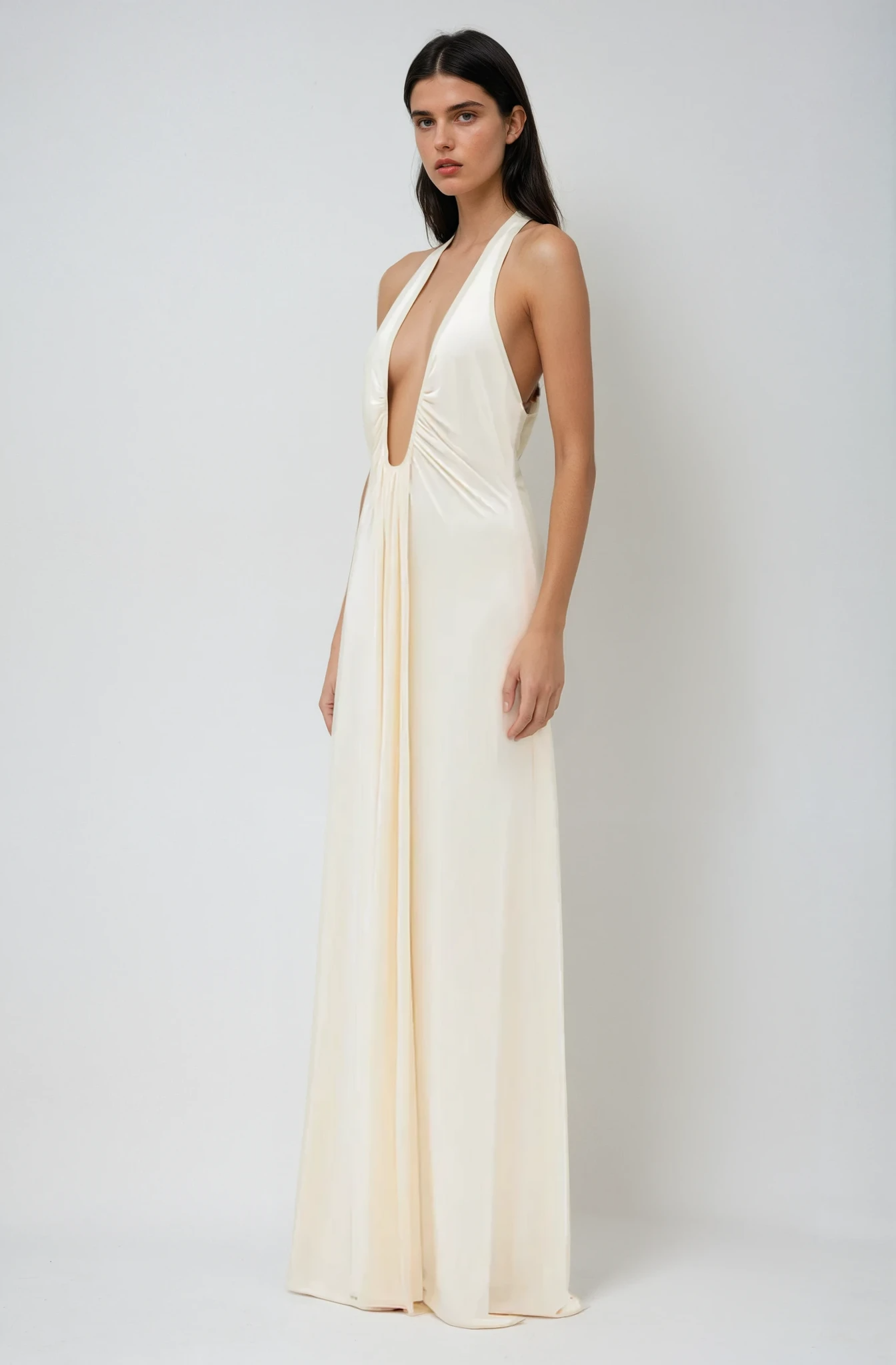 Aliane – Long Draped Cupro Dress