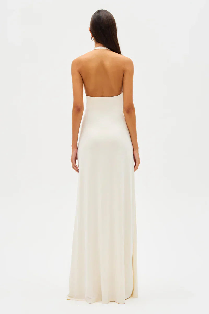 Aliane – Long Draped Cupro Dress