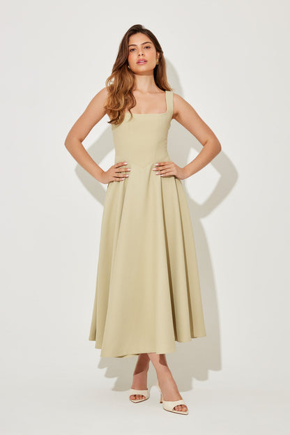 Amélie – Élégante robe midi fluide