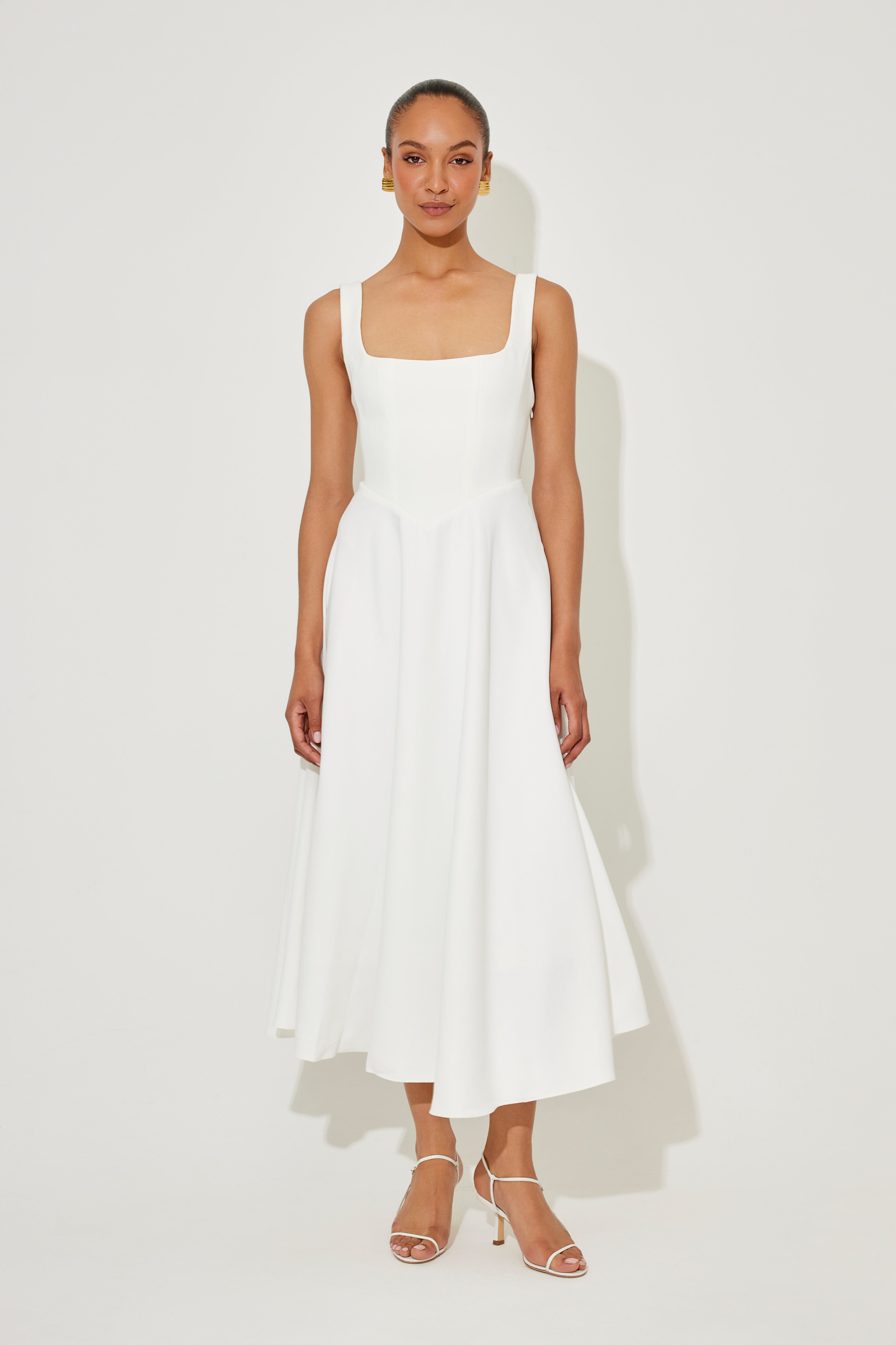 Amélie – Élégante robe midi fluide