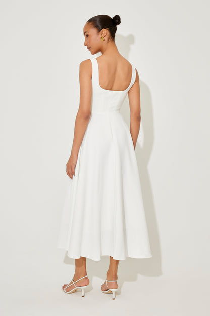 Amélie – Élégante robe midi fluide