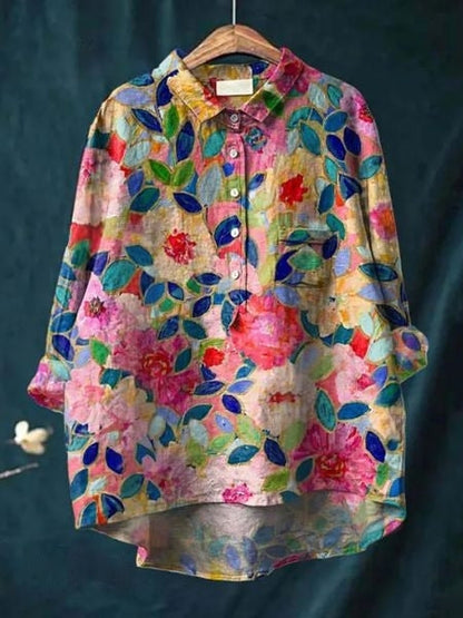 Gwladys – Élégante blouse fluide à motif floral