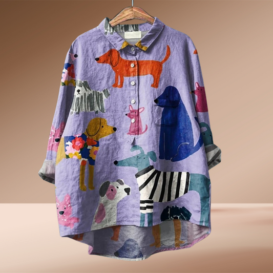 Nadine - Chemise Élégante en Tissu Léger et Artistique