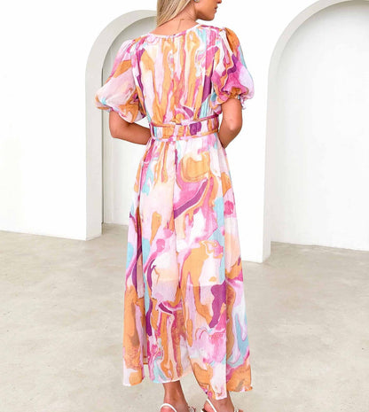 Oriella – Élégante robe maxi en rose poudré