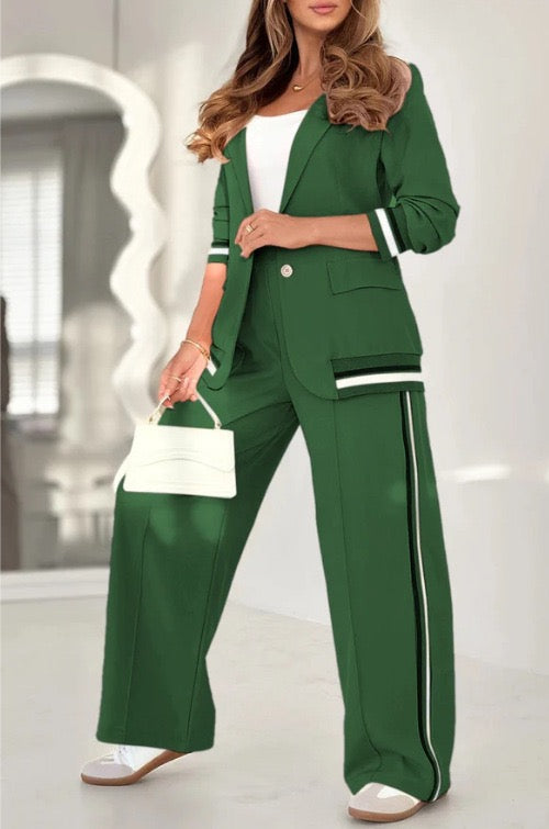 Maloé – Blazer et Pantalon Large Coordonné