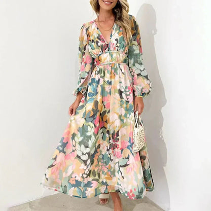 Oriella – Élégante robe maxi en rose poudré
