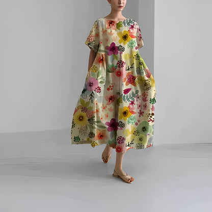 Mahault – Robe fluide bohème à motifs floraux