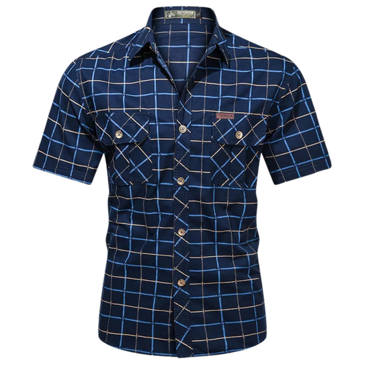 Vitoria™ | Chemise chic à manches courtes à motifs à carreaux