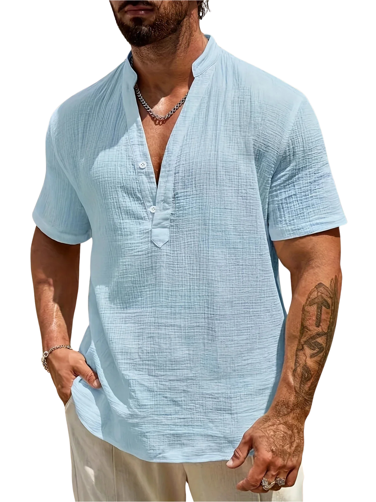 Vitoria™ | Élégante chemise d'été à col haut