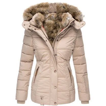 Corinne - Manteau d'hiver douillet avec doublure en fourrure