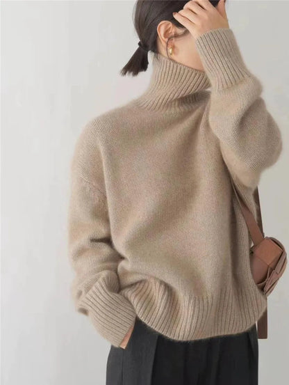Éléonore - Pull en cachemire doux avec col roulé élégant
