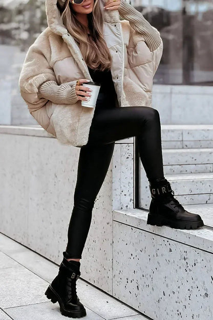 Sylvère - Manteau d'hiver à capuche en fausse fourrure