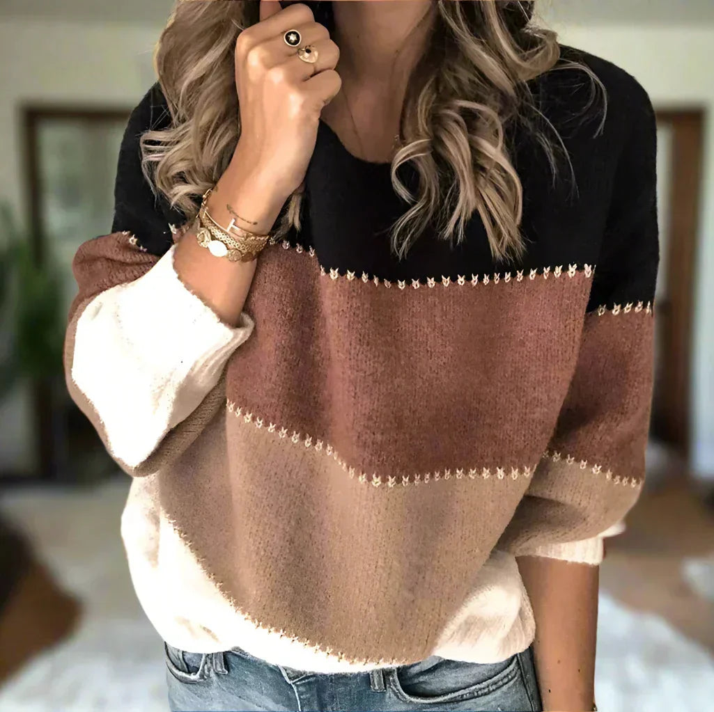 Léandra - Pull rayé doux avec poches