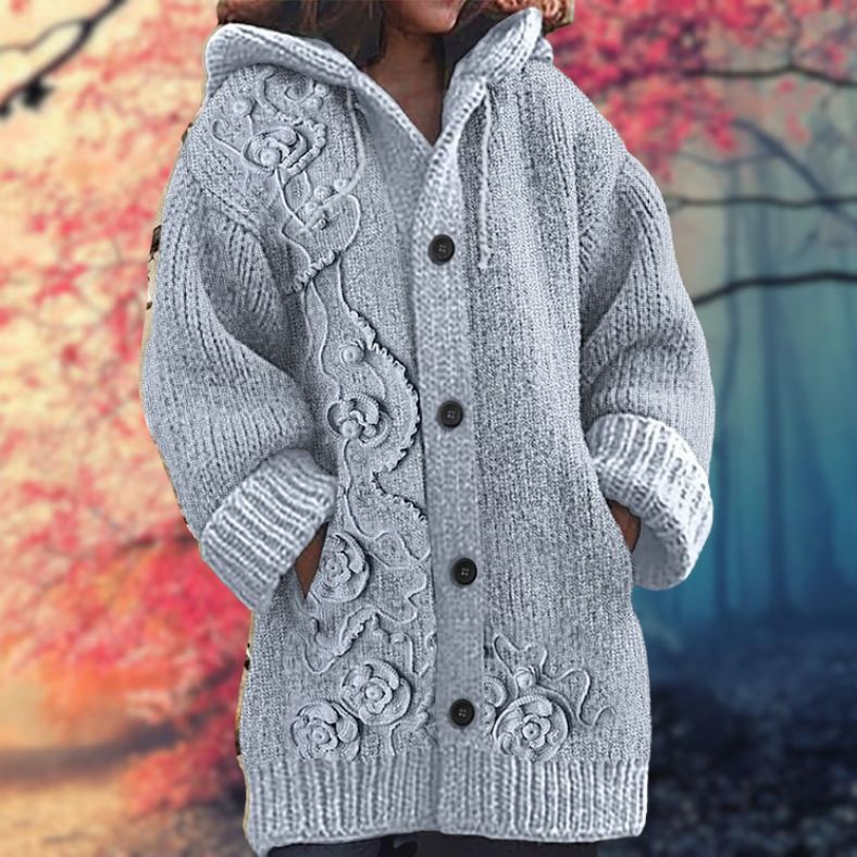 Marlène - Sweat doux à capuche avec boutons