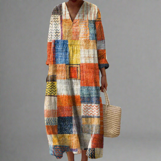 Romée - Élégante Robe à Motif Géométrique