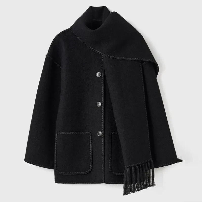 Eugénie - Élégante Veste Châle avec Franges Chic