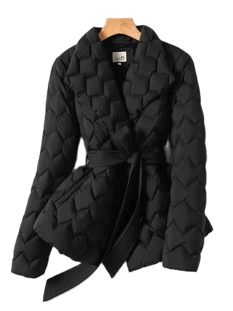 Aimée - Élégante parka d'hiver ceinturée