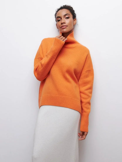 Lara - Pull Oversize à Col Roulé Élégant