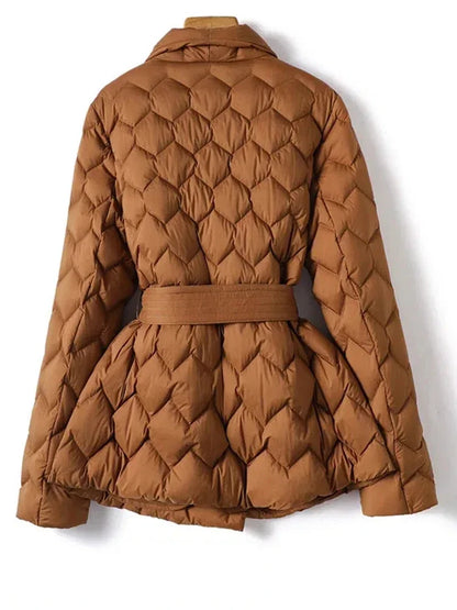 Aimée - Élégante parka d'hiver ceinturée
