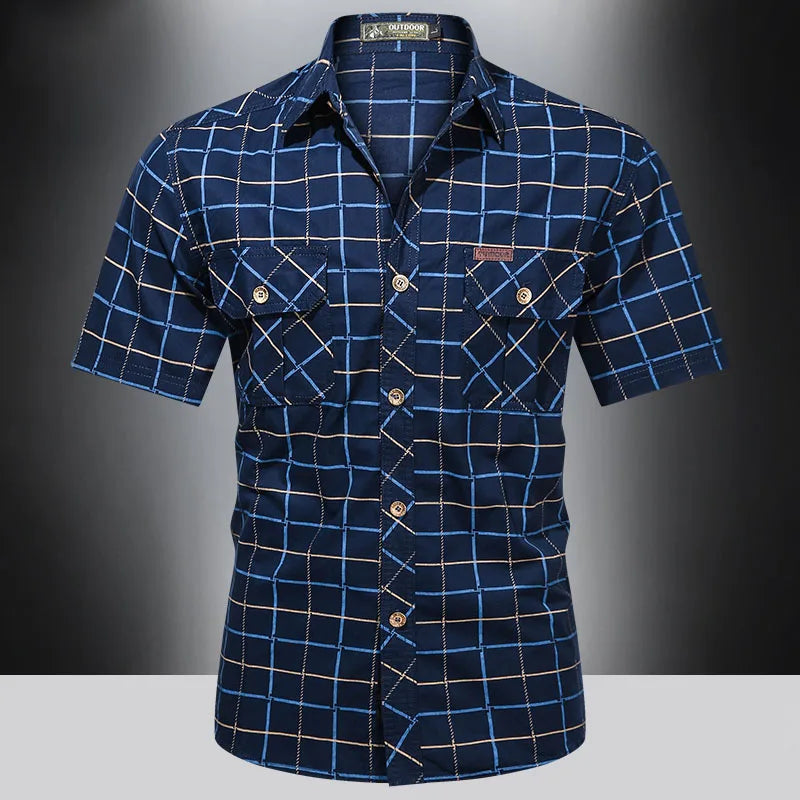 Vitoria™ | Chemise chic à manches courtes à motifs à carreaux
