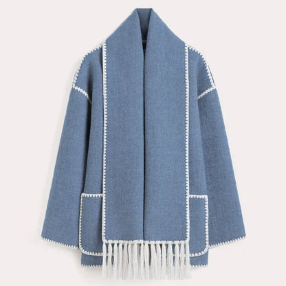 Eugénie - Élégante Veste Châle avec Franges Chic
