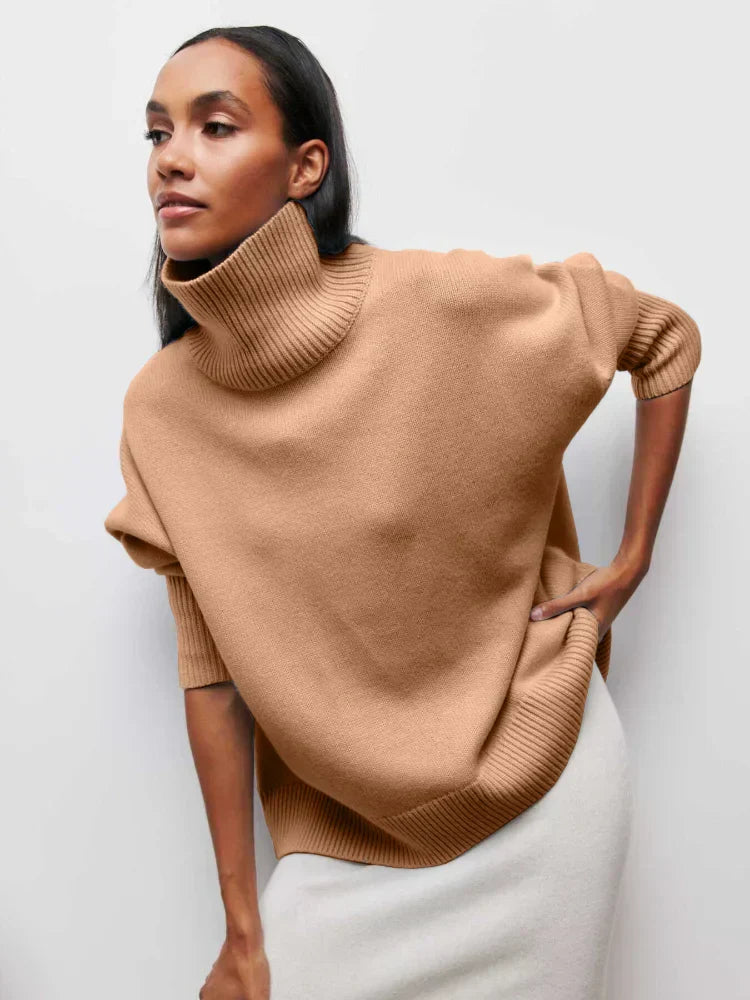 Lara - Pull Oversize à Col Roulé Élégant
