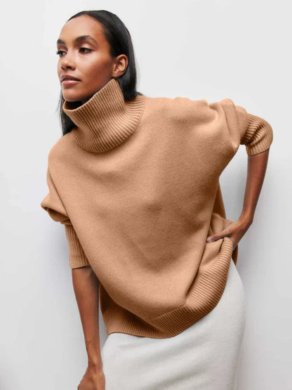 Lara - Pull Oversize à Col Roulé Élégant