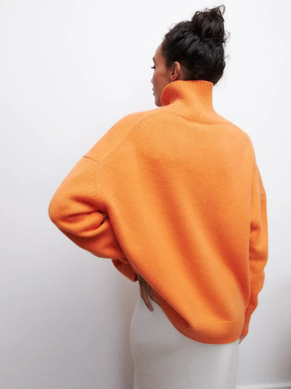 Lara - Pull Oversize à Col Roulé Élégant