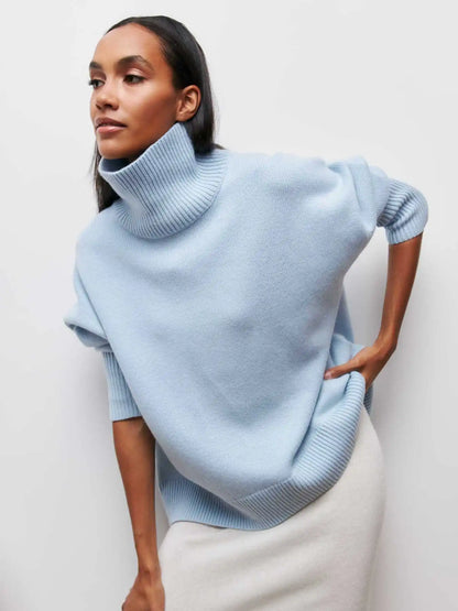 Lara - Pull Oversize à Col Roulé Élégant