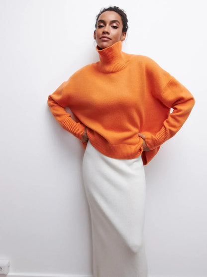 Lara - Pull Oversize à Col Roulé Élégant