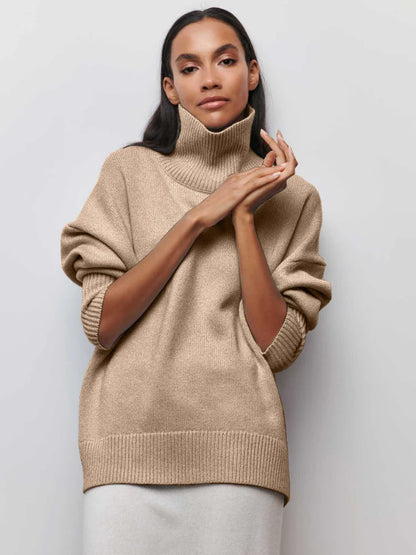 Lara - Pull Oversize à Col Roulé Élégant
