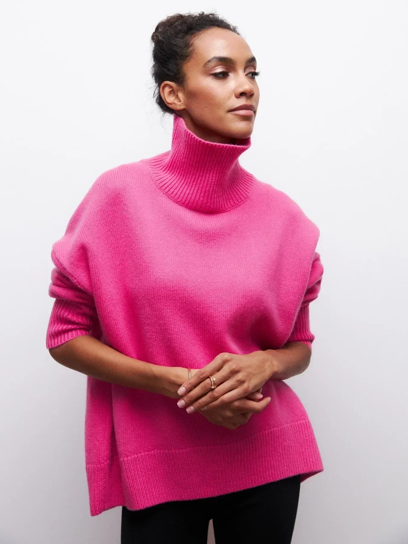Lara - Pull Oversize à Col Roulé Élégant