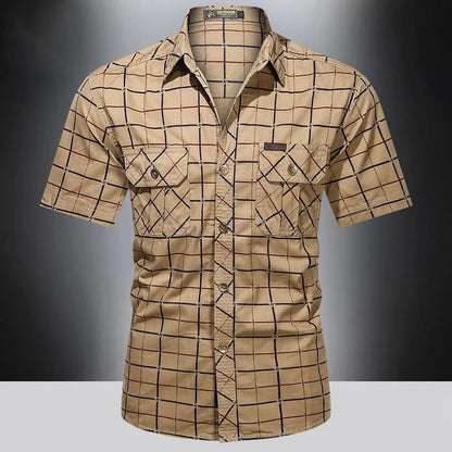 Vitoria™ | Chemise chic à manches courtes à motifs à carreaux