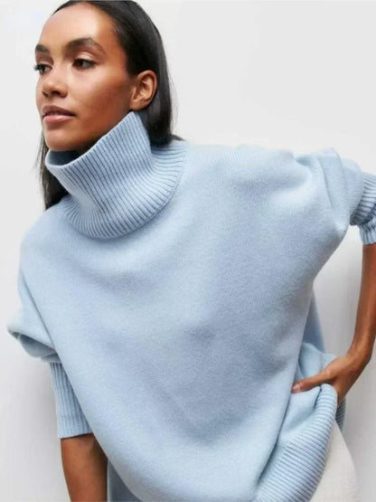 Lara - Pull Oversize à Col Roulé Élégant