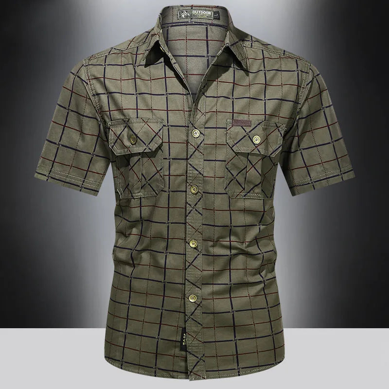 Vitoria™ | Chemise chic à manches courtes à motifs à carreaux