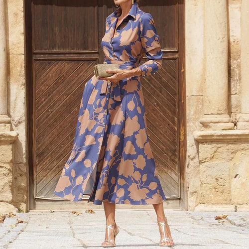 Hespérine - Élégante robe chemise ceinturée