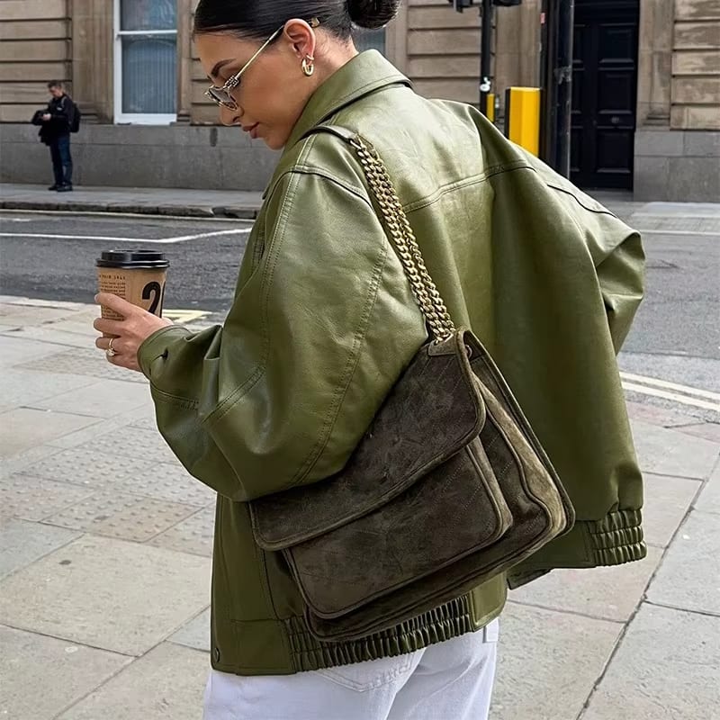 Ambreline - Veste Oversize en Cuir